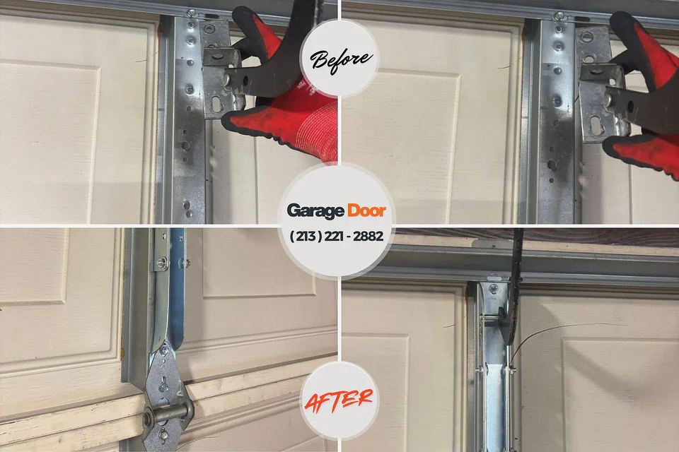 Before and after: garage door repair Woodfield, SC